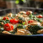 Low Carb Hähnchenpfanne mit Spinat